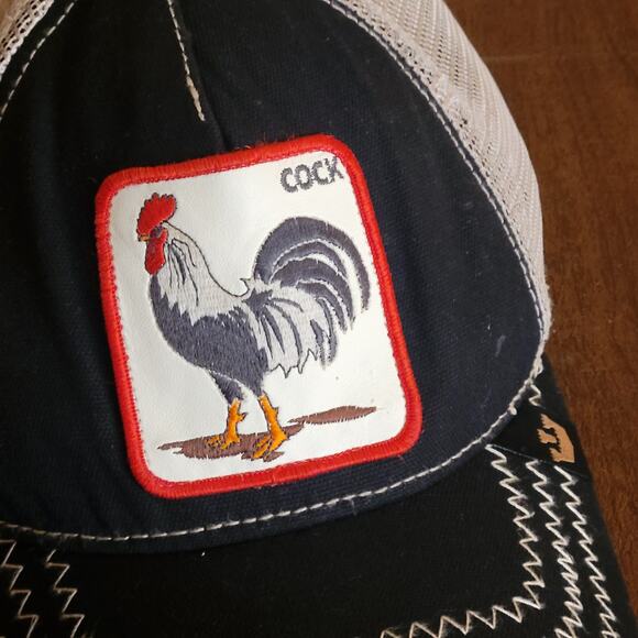Goorin Bros The Rooster Animal Snapback Hat Black Trucker Hat Mesh back One size - Picture 4 of 11
